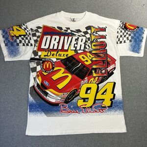 Men's XL NASCAR Racing 1995 Bill Elliott McDonald’s #94 Ford Shirt AOP USA
